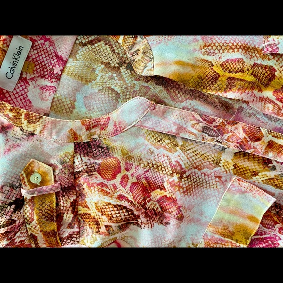 Calvin Klein Ladies Snake print Blouse size XS - Picture 11 of 13